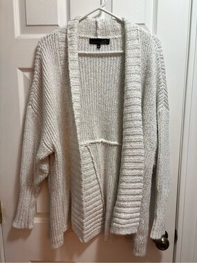 LIV Open-Front Chunky Knit Cardigan - Cream